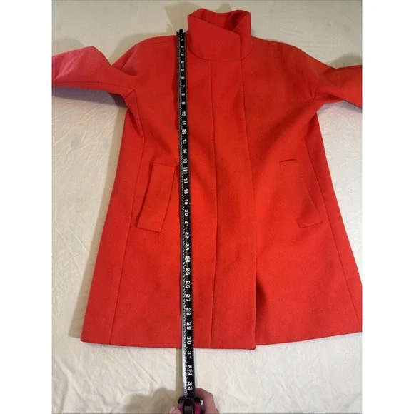 J.CREW Peacoat "City Coat" Cocoon Stadium Jacket Zip Orange‎ Womens Size 6 - Picture 10 of 10